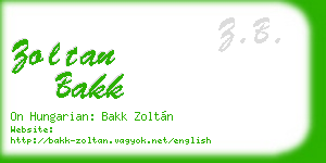 zoltan bakk business card